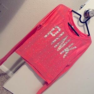 ❤️❤️ VS PINK Holographic Bling Long Sleeve Shirt